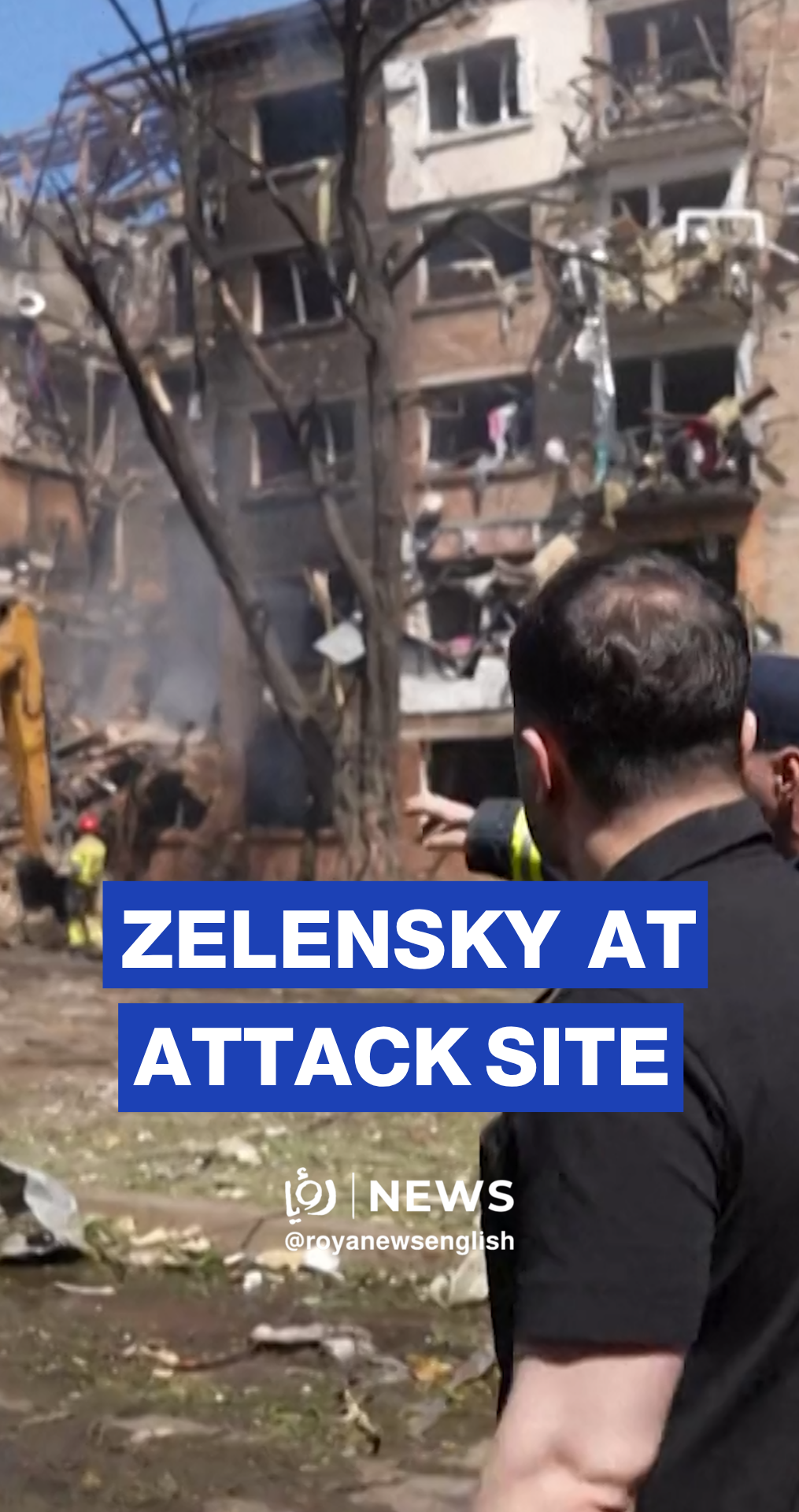 Zelensky inspects damage after massive Russian strike on Kyiv