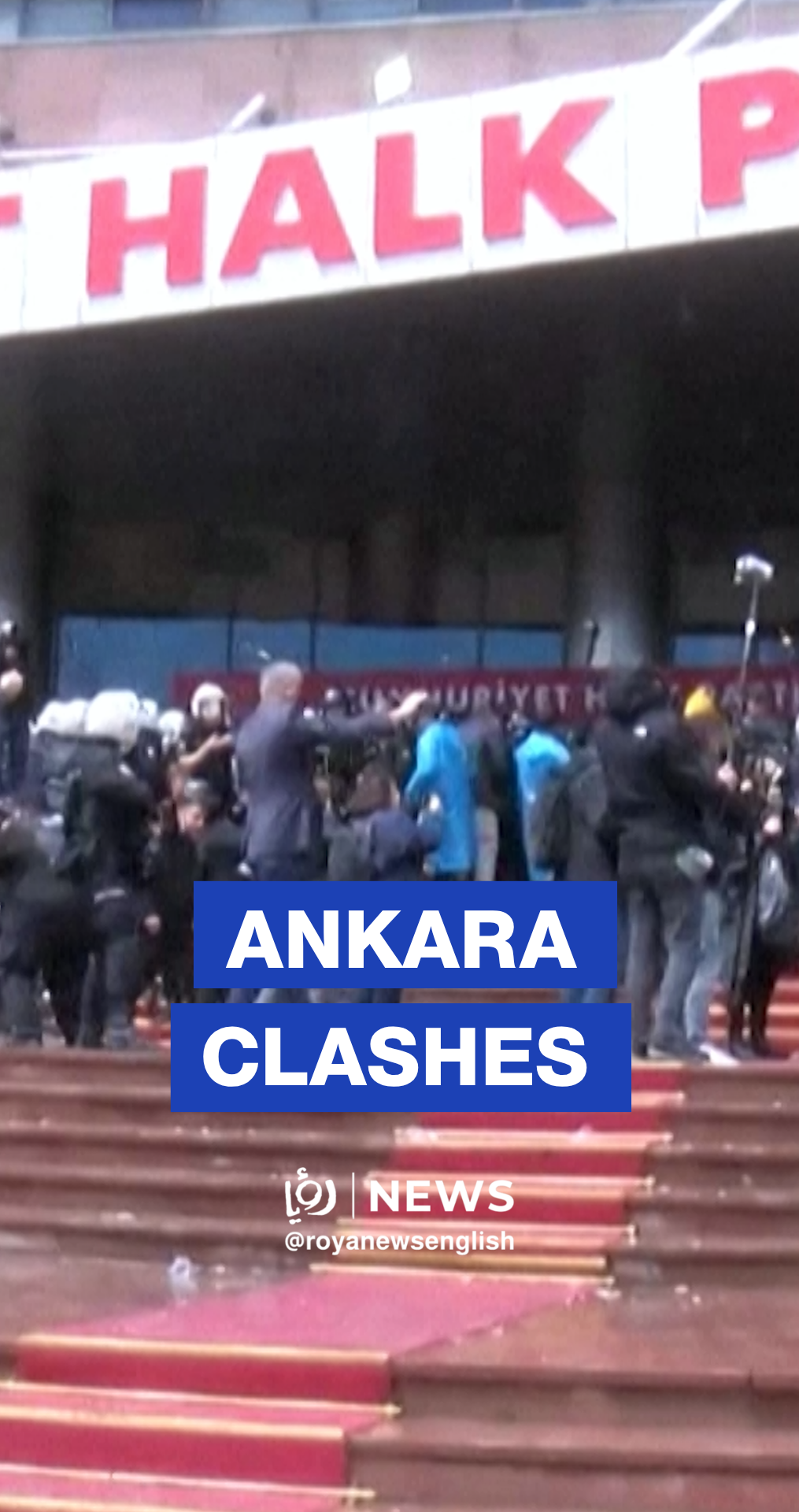 Riot police use tear gas at Turkish opposition CHP headquarters in Ankara