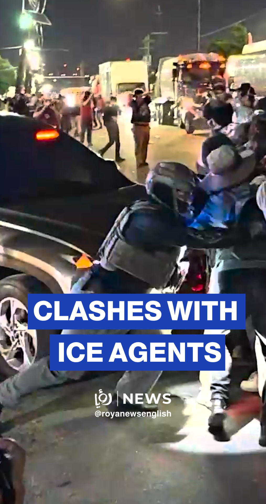 Clashes erupt between protesters and ICE Agents outside Newark Facility