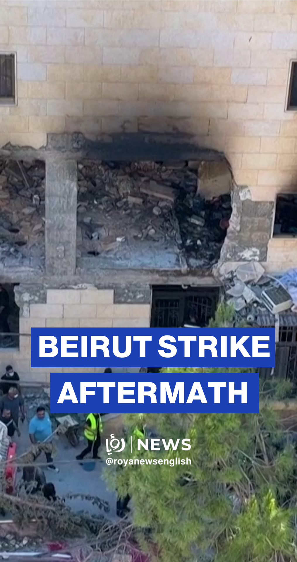 Destruction after 'Israeli' strike on apartment in Choueifat south of Beirut