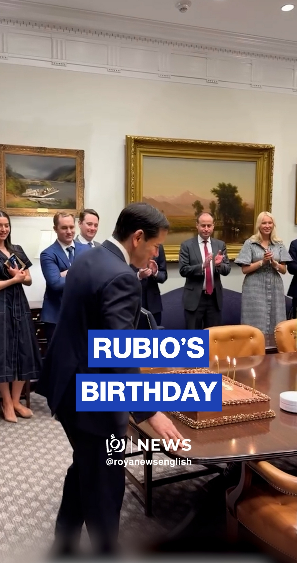White House staff celebrate Secretary of State Marco Rubio’s birthday
