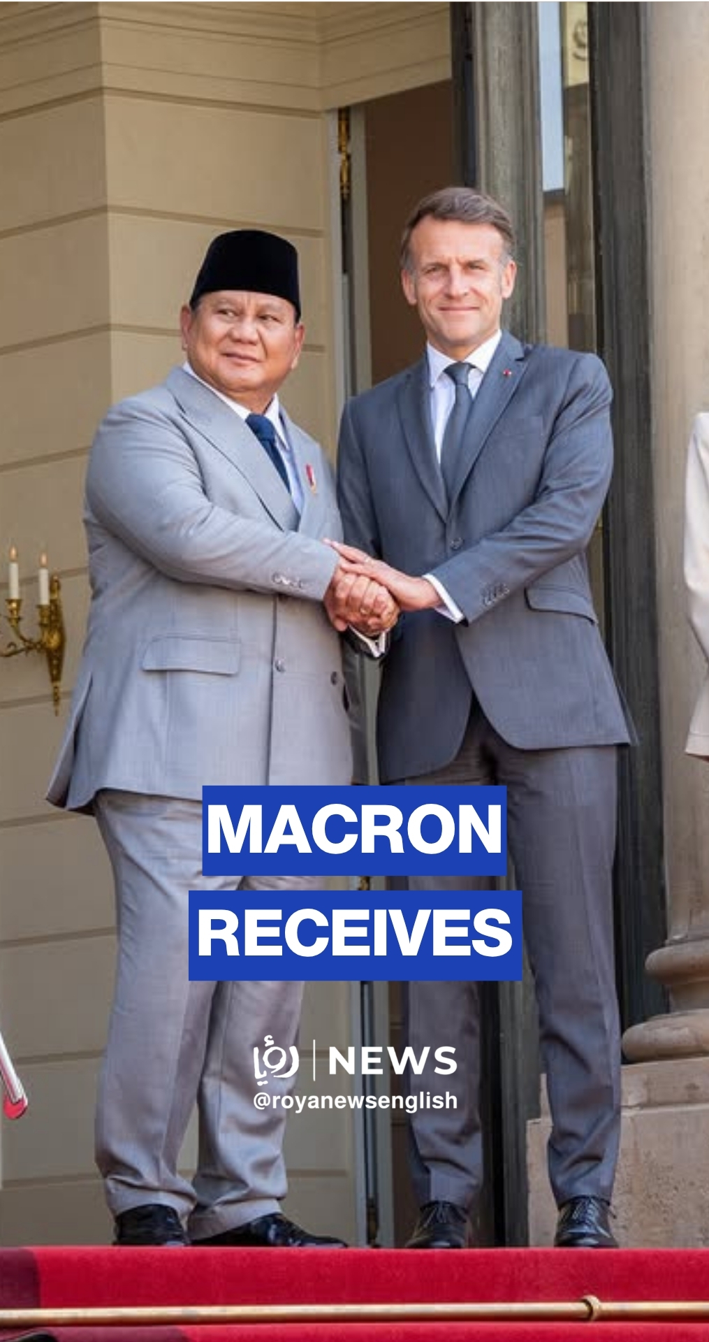 Macron receives Indonesian president at Élysée Palace