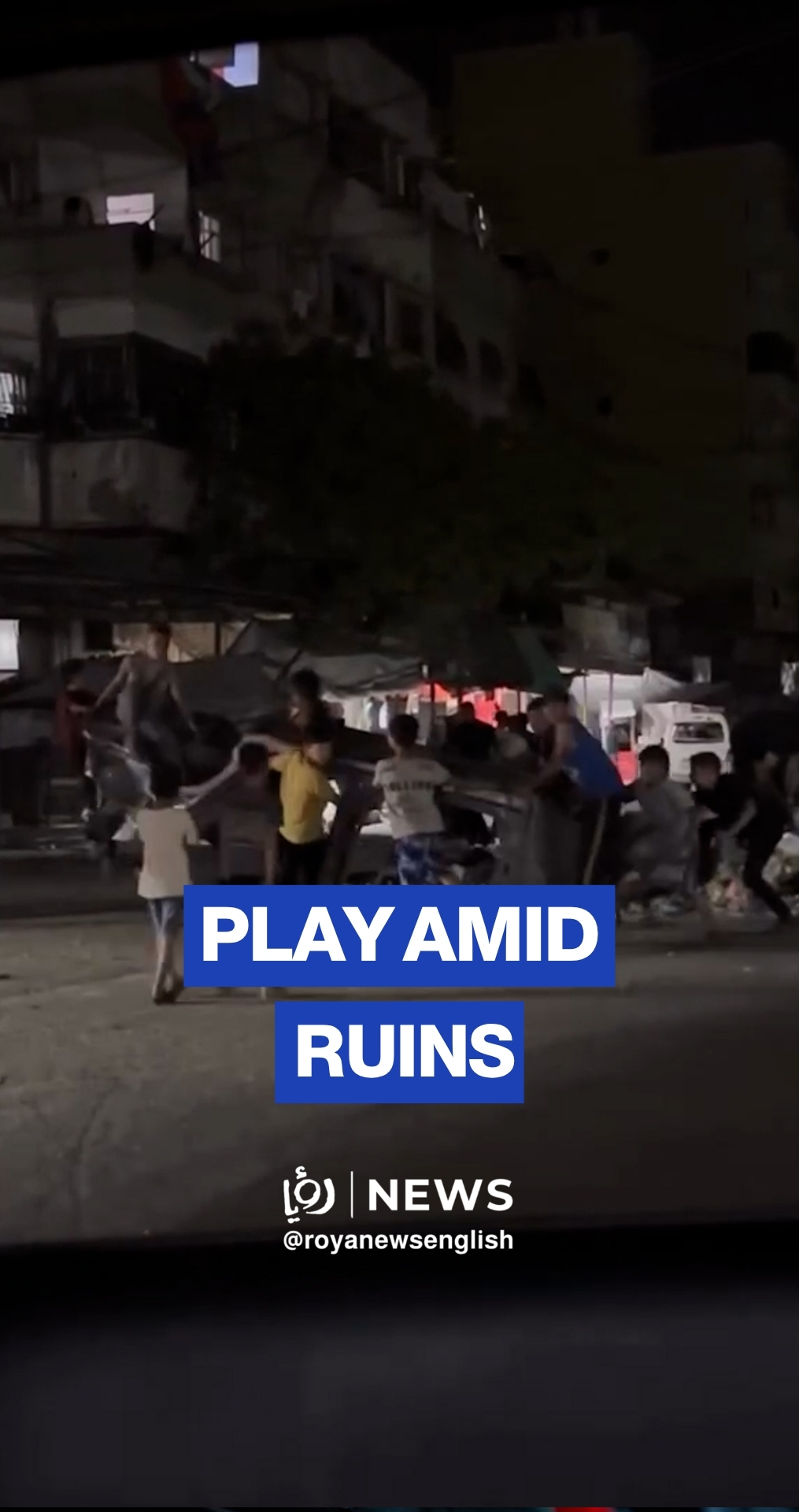 Gaza children turn wrecked car into playground