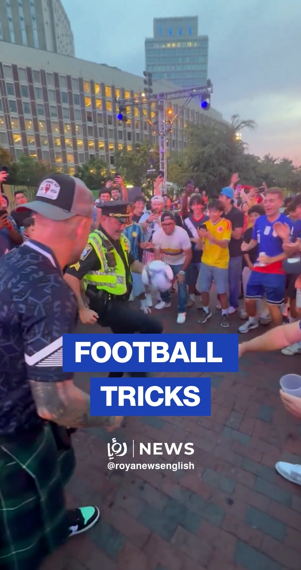 US police officer wows World Cup fans with football skills in Boston
