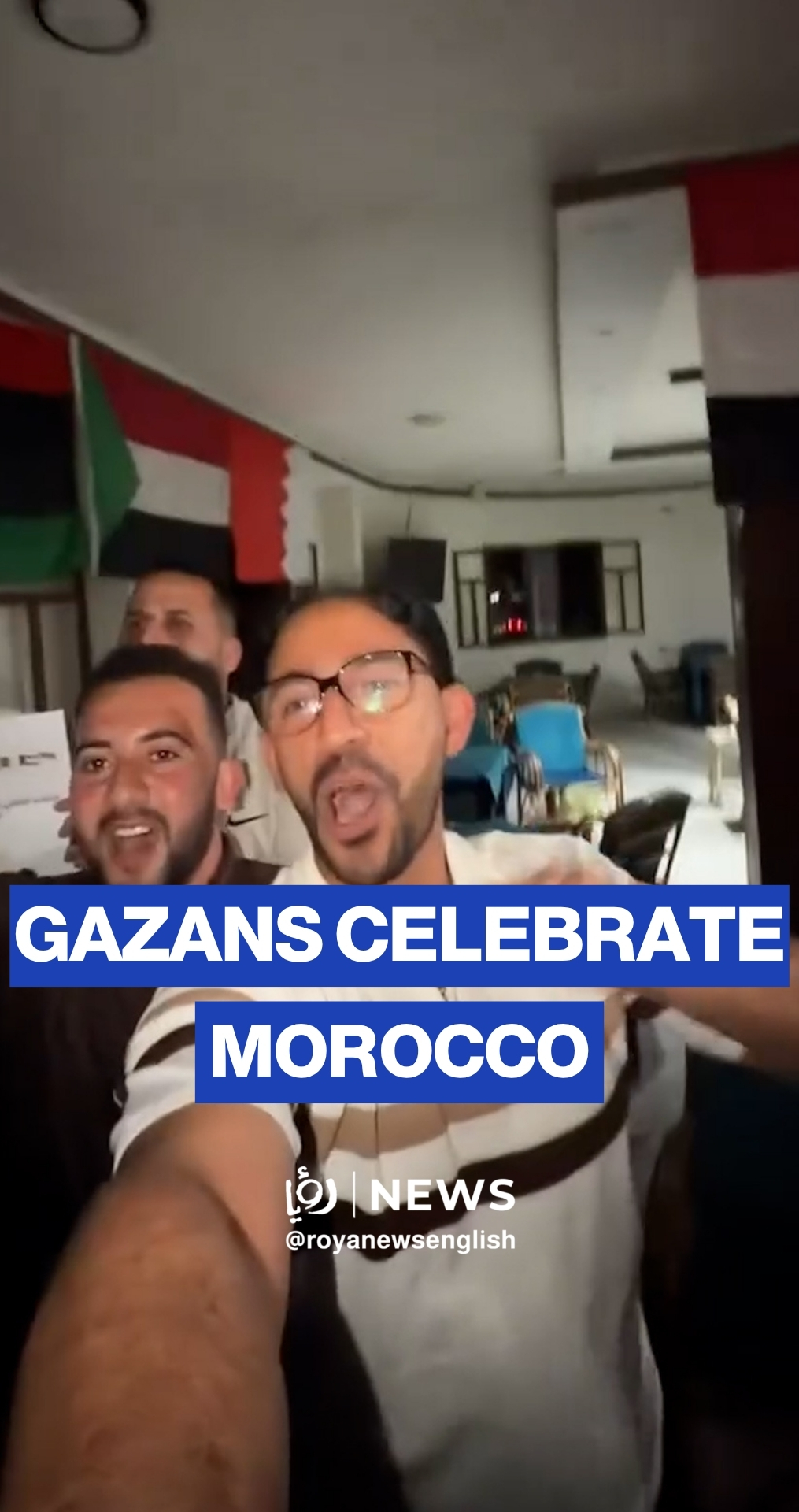 Palestinians in Gaza celebrate Morocco’s World Cup goal against Brazil