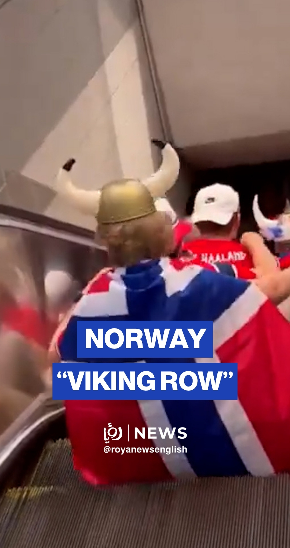 Norway fans perform “Viking Row” en route to team’s first World Cup game in 28 years