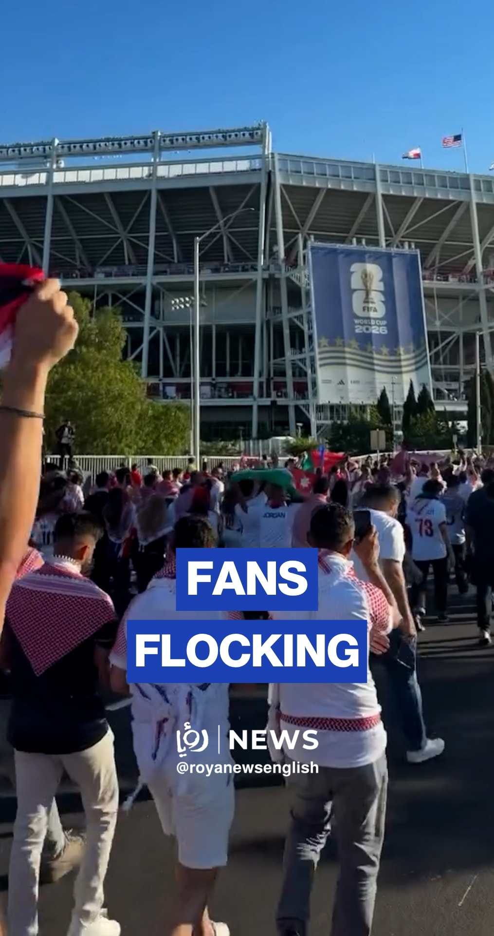 VIDEO - Footage of Jordanian fans flocking to San Francisco Bay Area Stadium