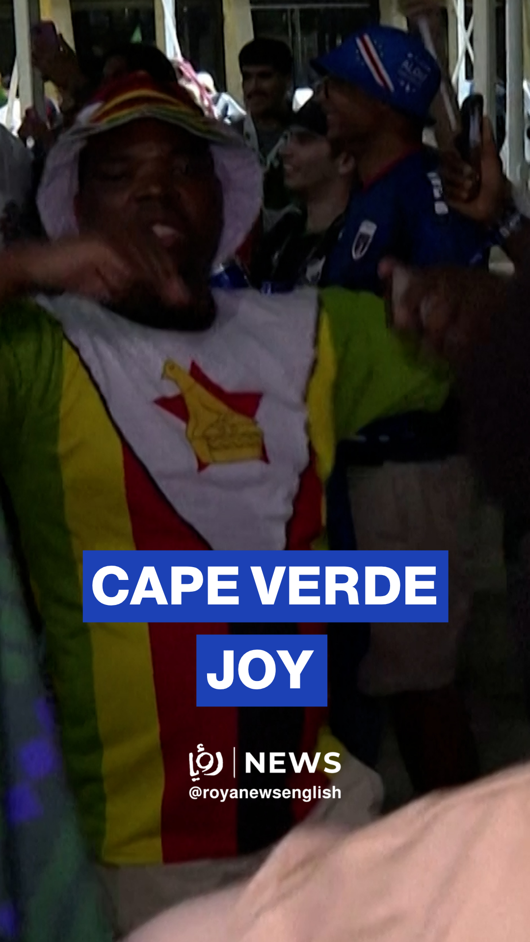 Cape Verde fans celebrate after match against Saudi Arabia