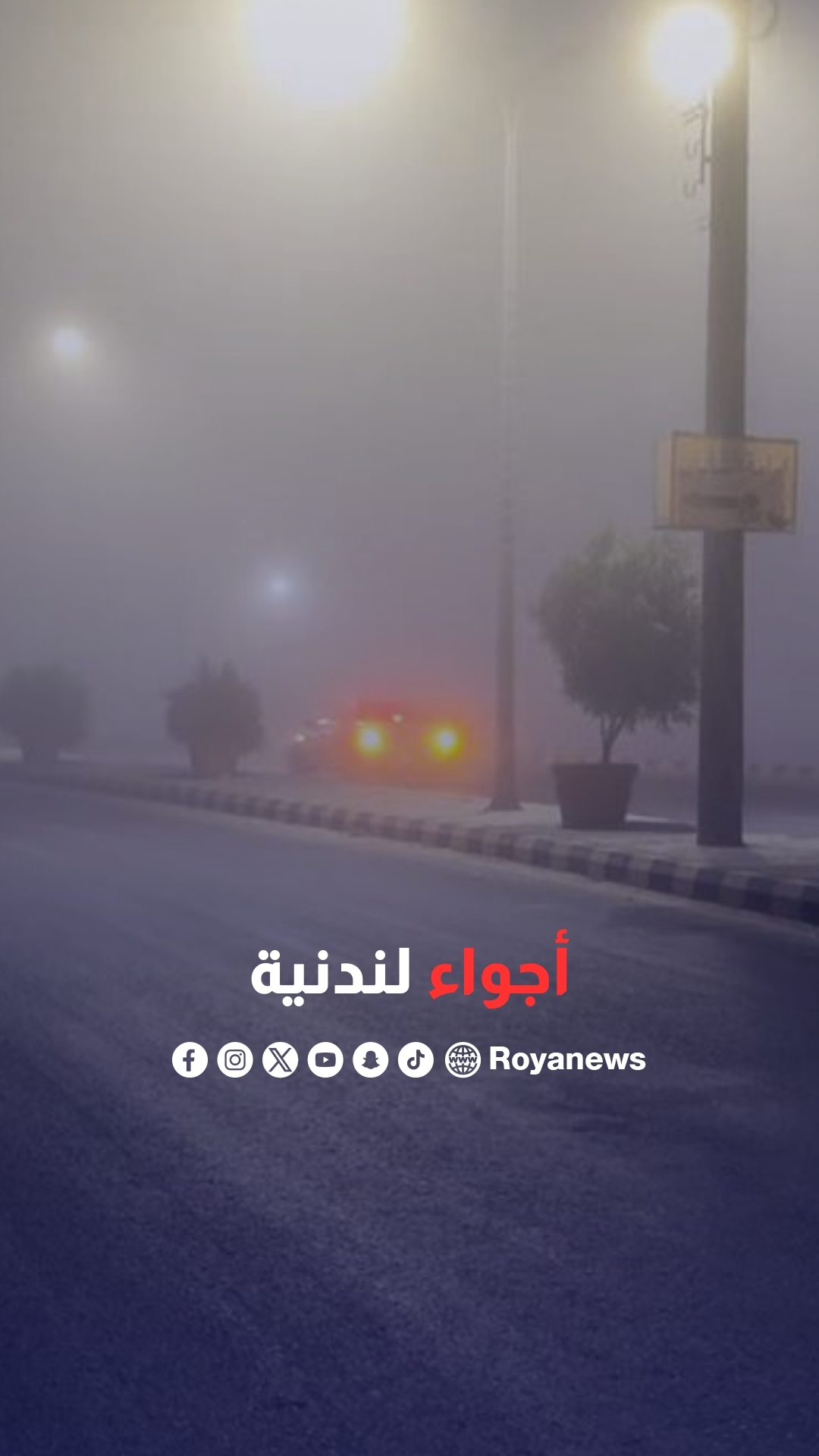 عدسة "رؤيا" ترصد الضباب الكثيف من محافظة المفرق في ساعات الصباح الأولى