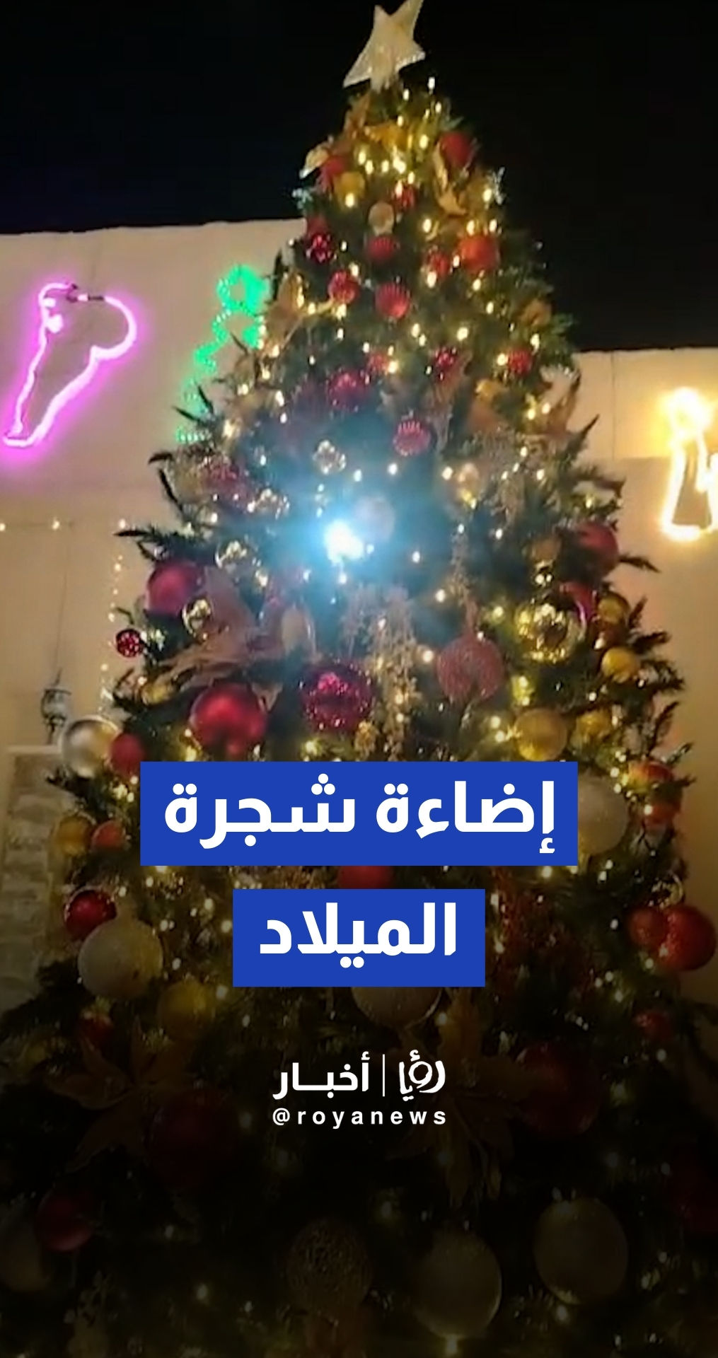 إضاءة شجرة عيد الميلاد في كنيسة سيدة الوردية بالكرك