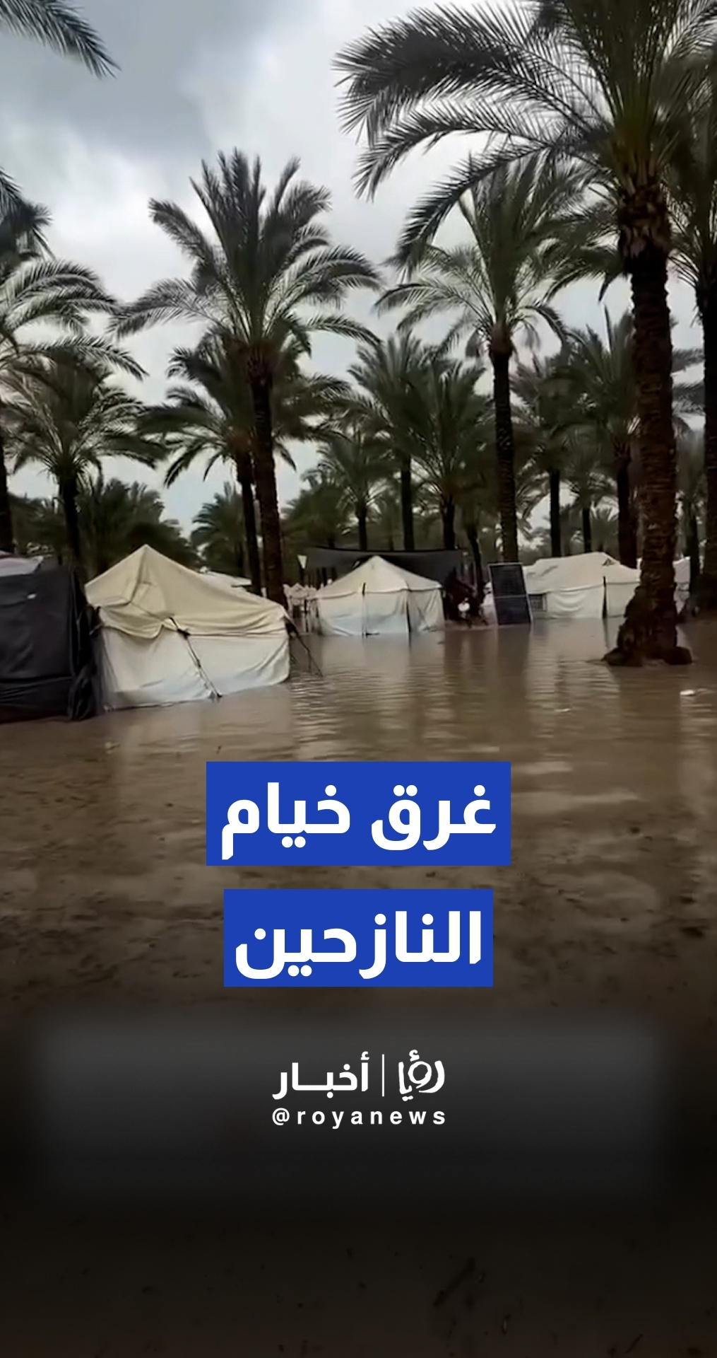 أمطار الشتاء تغرق خيام النازحين في غزة وتحول مأواهم إلى وحل