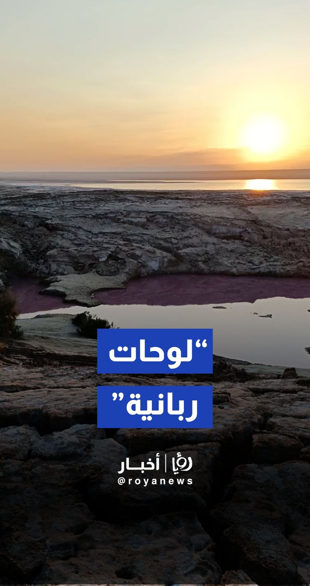 ارتفاع منسوب المياه في البرك الملونة جنوب البحر الميت نتيجة تدفق السيول