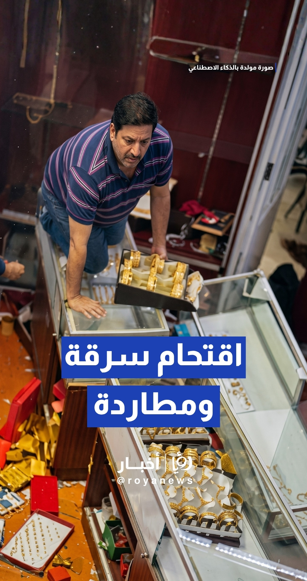 سيارة مسروقة تقتحم متجر مجوهرات عمدا وتصيب موظفا بجروح حرجة