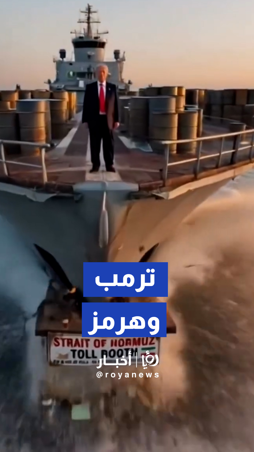 سكافينو ينشر فيديو ساخرا لترمب على متن سفينة حربية بمضيق هرمز