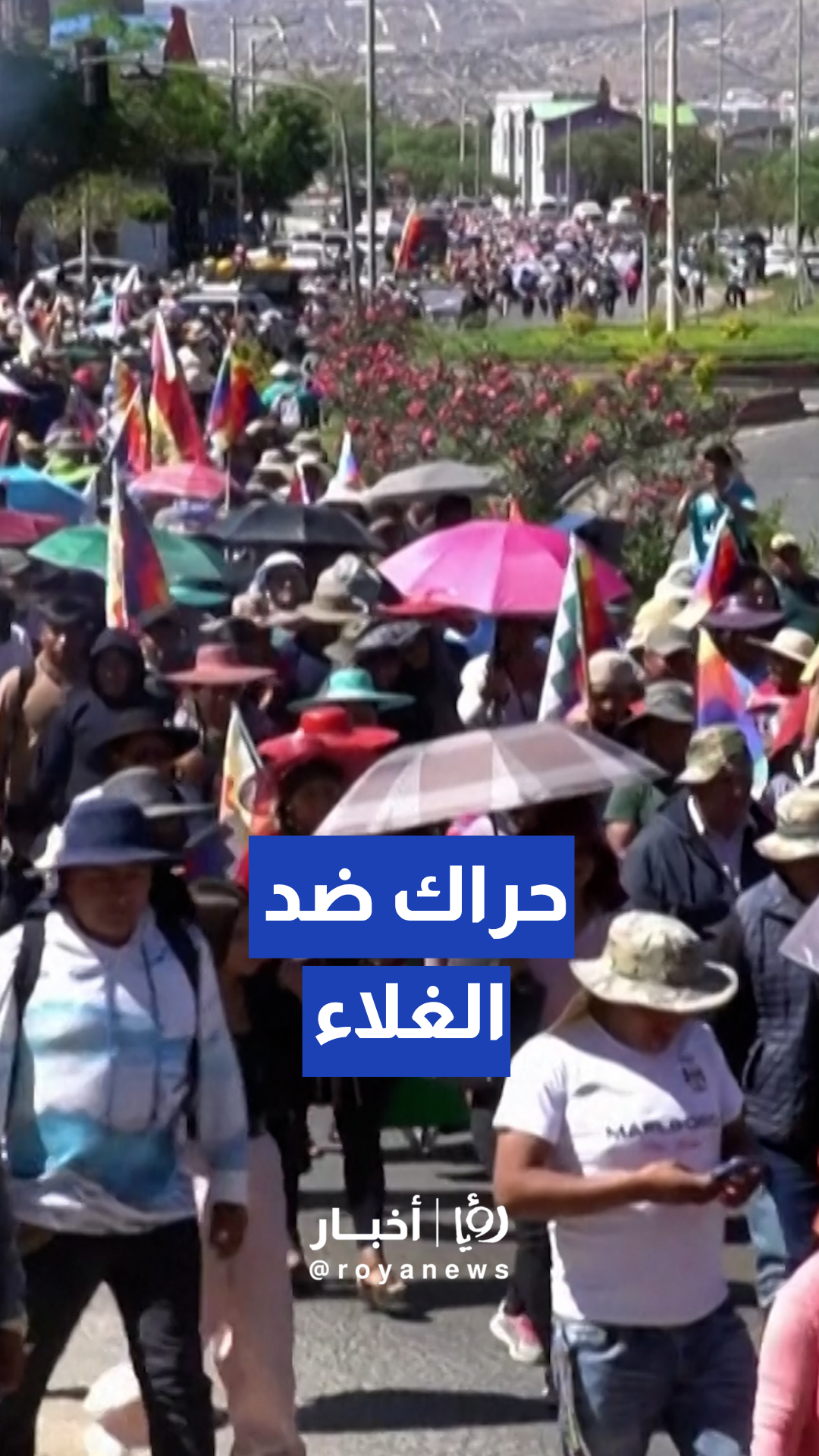 مظاهرات حاشدة في بوليفيا للمطالبة بإلغاء مرسوم رفع الدعم عن الديزل .